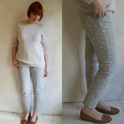 Refashion: Polka Dot Jeans